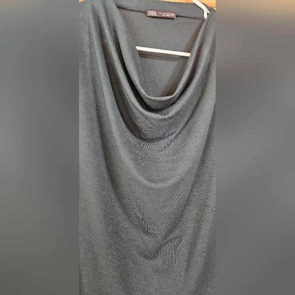 Zara Charcoal Sleeveless Cowl Neck Top - Picture 2 of 3